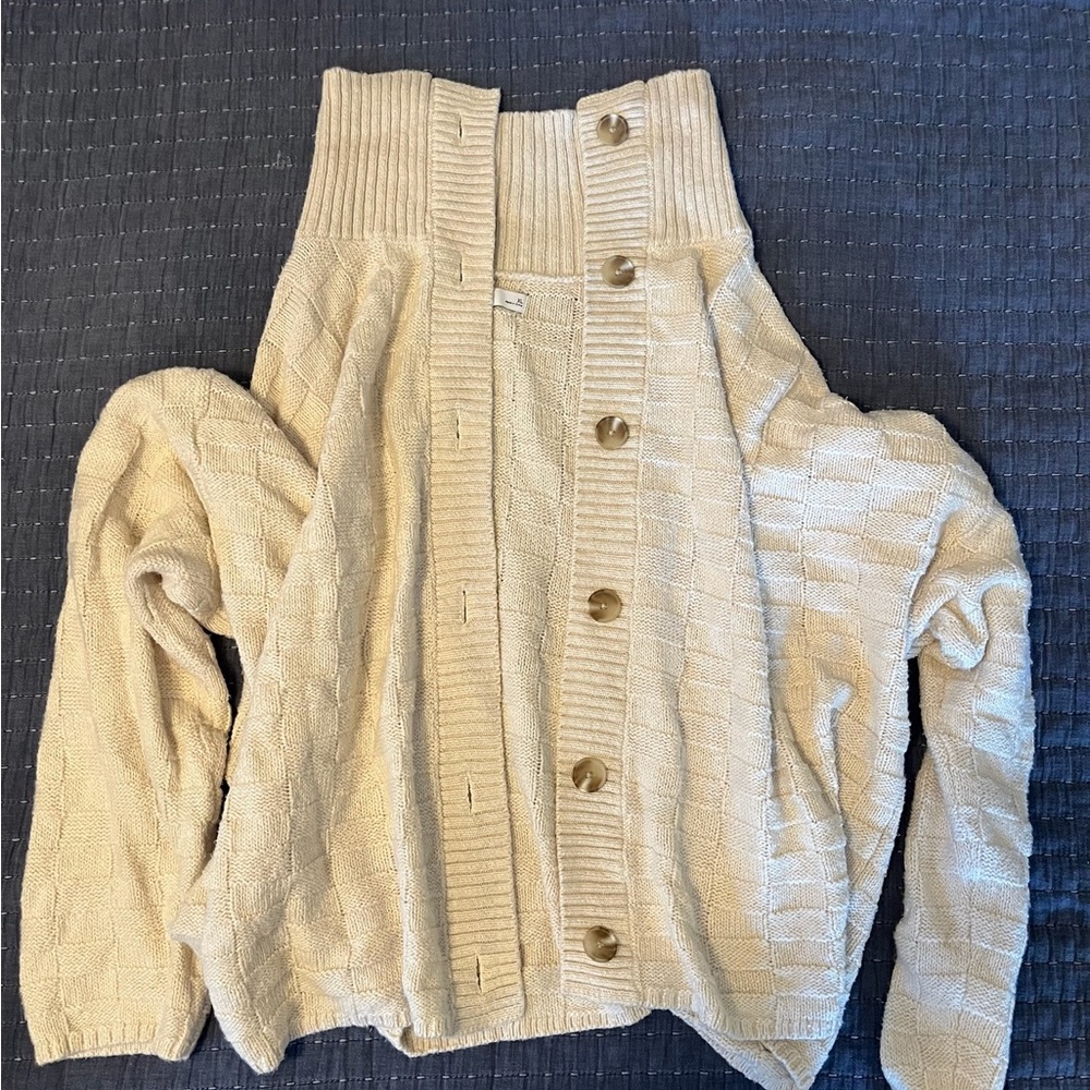 Cozy Cream Button-Up Sweater